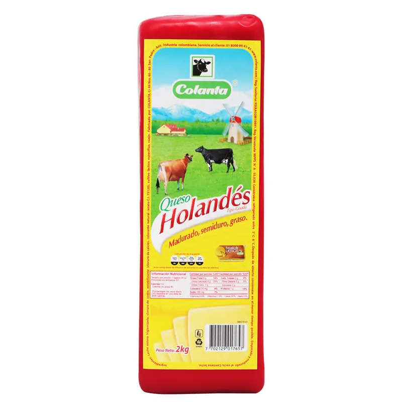 QUESO HOLANDES TIPO GOUADA COLANTA X2KG