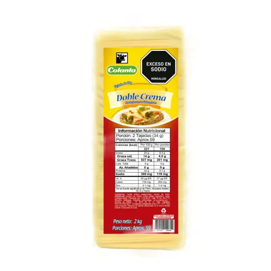 QUESO DOBLECREMA COLANTA TAJ X2KG TAJ17G