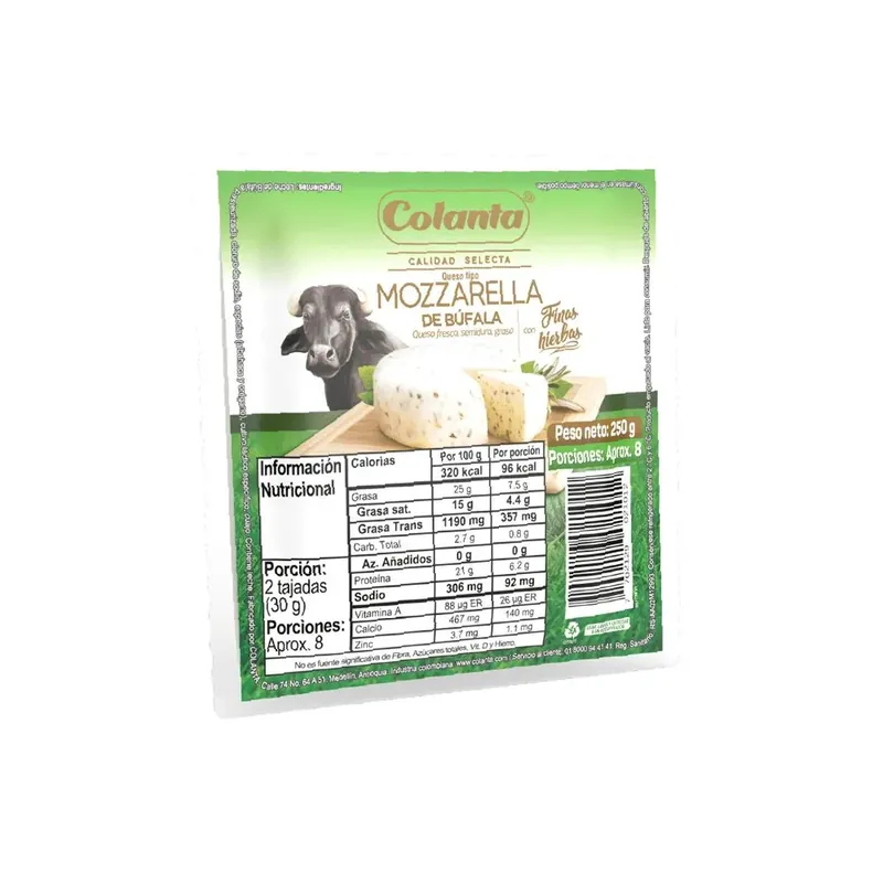 QUESO MOZZAR BUFALA FHIERB COLANTA X250G