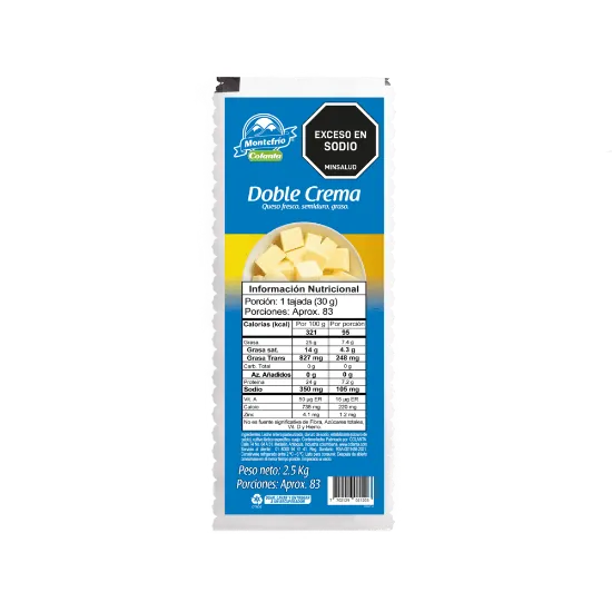 Queso Doble Crema Montefrio Colanta