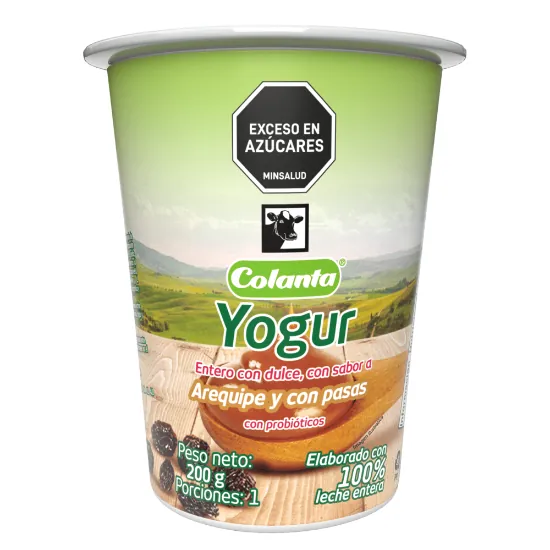 YOGUR AREQ PASAS COLANTA VASO X200G