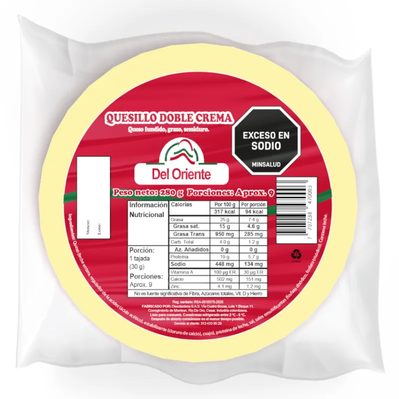 QUESILLO ENTERO DEL ORIENTE REDONDO 280G