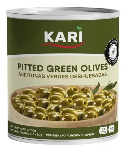ACEITUNA VERDE DESHUESADA KARI 3100GR