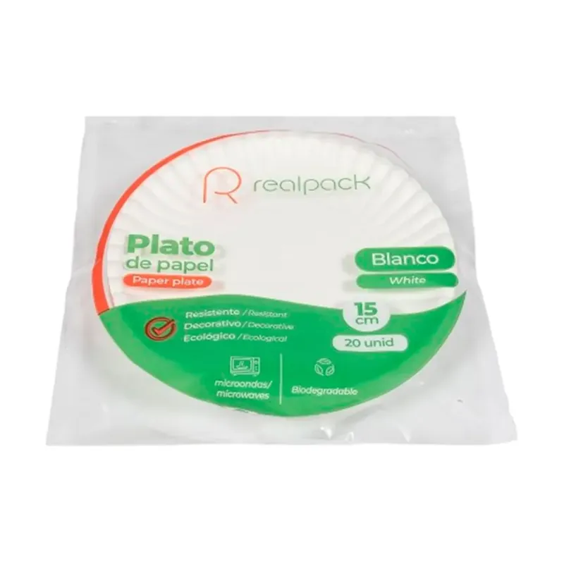 PLATO DE PAPEL PÑO BC 15 CM X 20 UNID